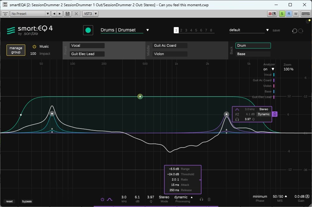 SmartEQ4 Drum Track View