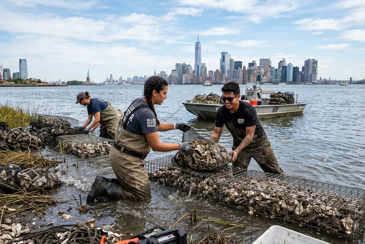 Billion-Oyster-Project in New York Habor