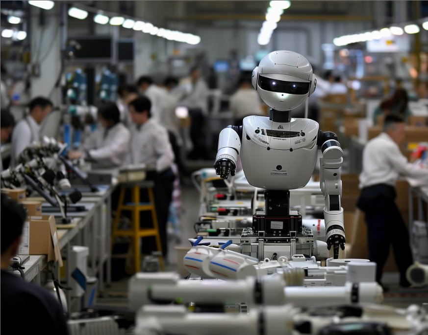 One Humanoid Robot at factory 2025
